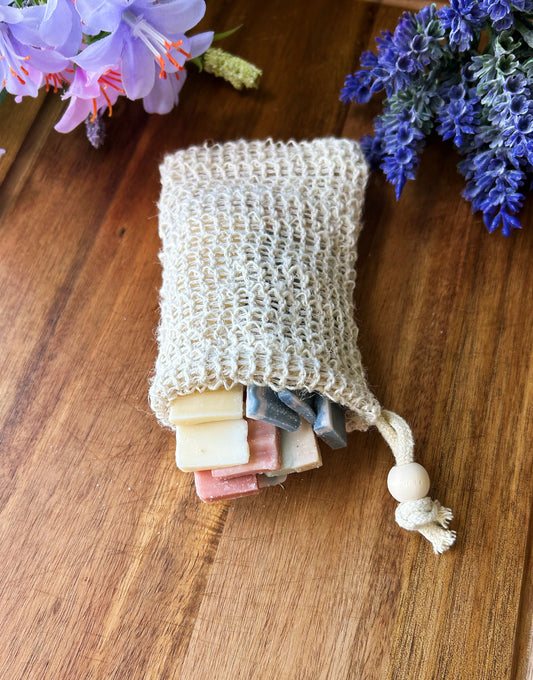 Sisal Soap Scrap Bag | Exfoliating Eco-Friendly Bag Filled with Soap Scraps