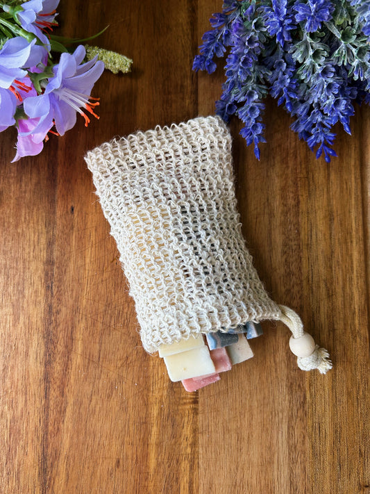 Sisal Soap Scrap Bag | Exfoliating Eco-Friendly Bag Filled with Soap Scraps